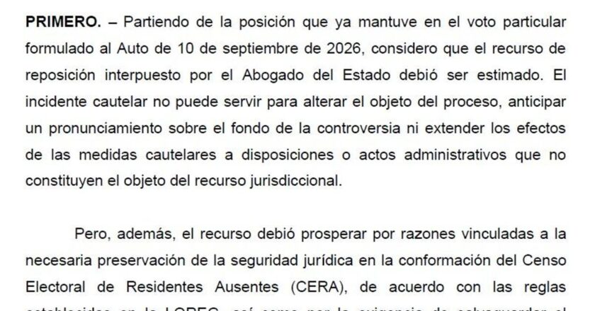 El voto discrepante a la decisión del Supremo sobre la ley de nietos: «La eventual lesión al derecho de voto de los afectados es irreversible»